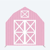Aperturee Aperturee Pink White Farm Barn Door Arch Party Decor Backdrop